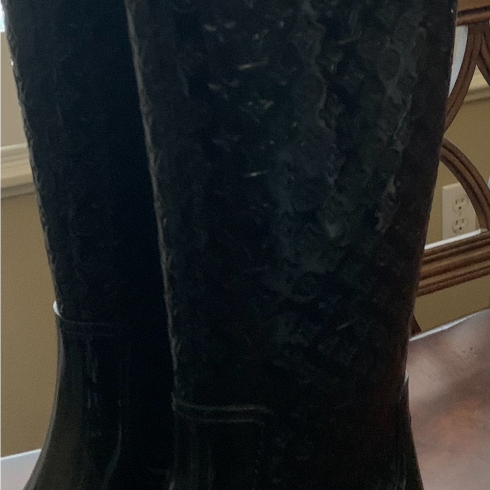 Authentic Louis Vuitton Black Embossed Rain Boots - Picture 4 of 5